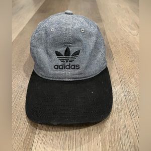 Adidas denim and black hat